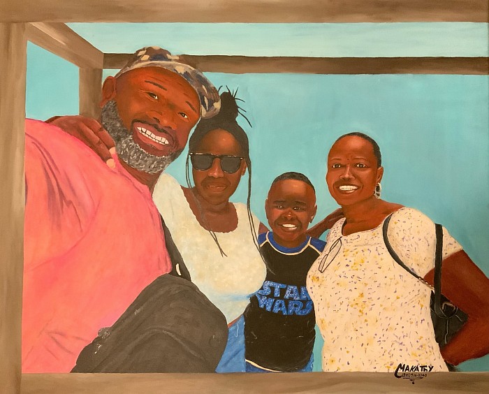 Very nice family by Makathy art printing .United States Acrylic painting on Canvas Size: 24 L x 30H Pro Shipped in a box Price :100 $ us